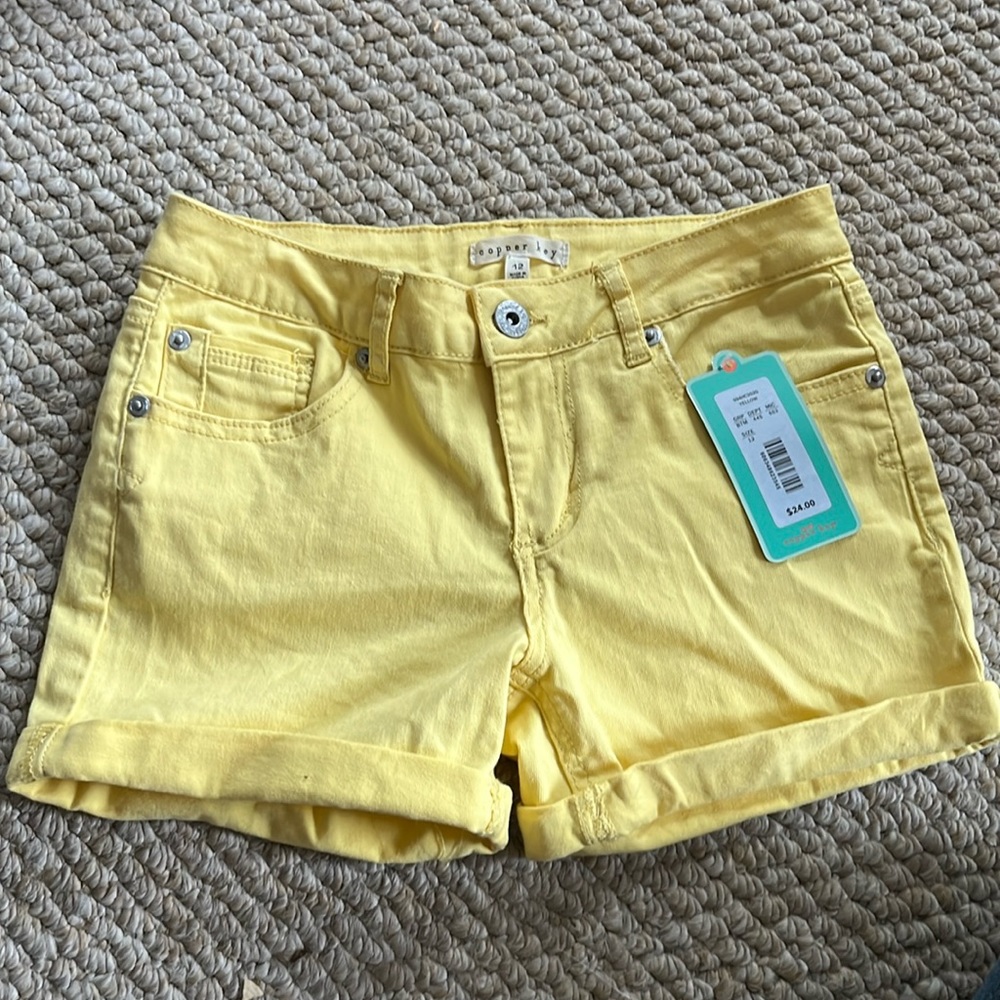 Copper Key yellow Jean shorts for girls